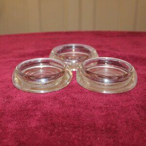 Vintage glass furniture coasters - set of 3